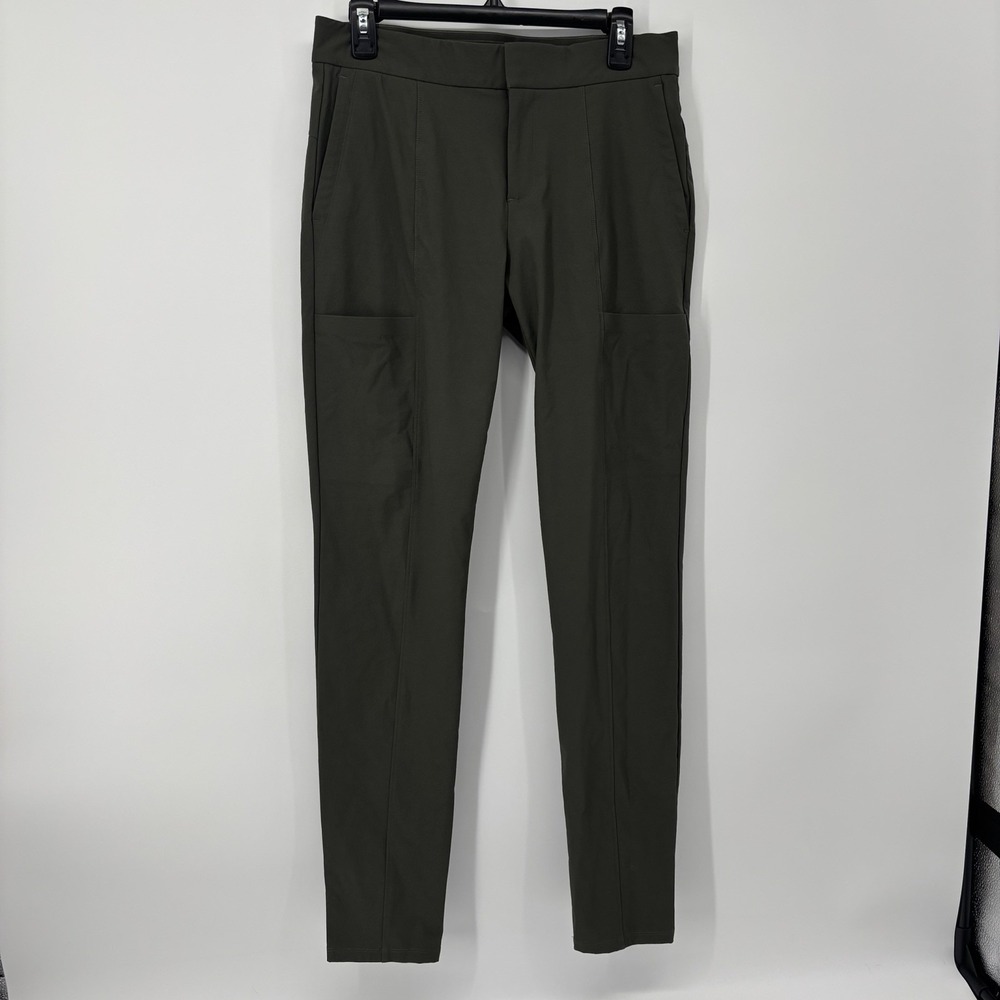 Athleta Wander Skinny Stash Pocket Olive Green Stretch Pants Size‎ 6 Tall